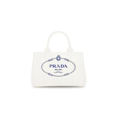PRADA DENIM WHITE DENIM HAND BAG SHOULDER BAG 1BG439 (28*20*15cm) 